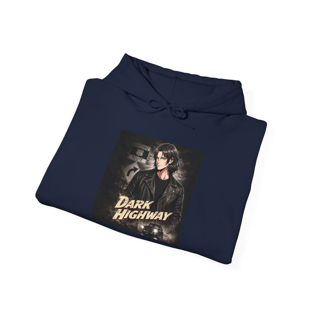 Dark Highway Hoodie - Retro Road Trip Vintage Graphic Sweatshirt