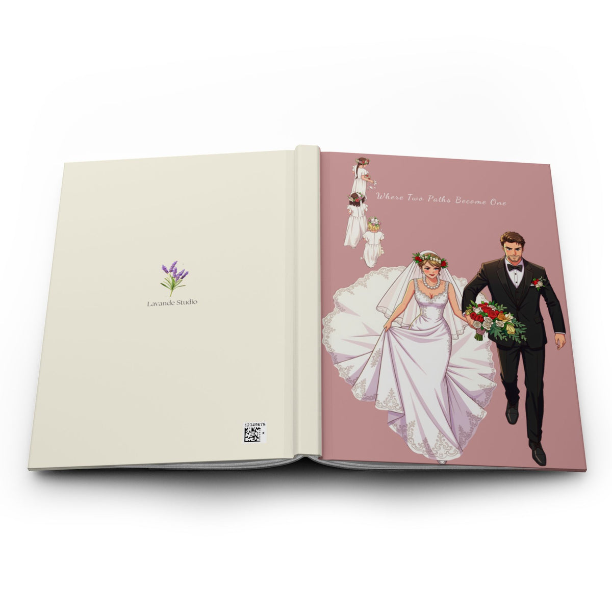 Wedding Couple Hardcover Journal — Bride & Groom Keepsake Notebook