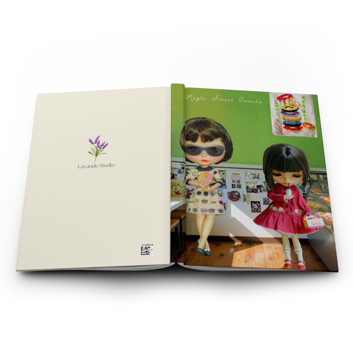 Doll Donuts Shop Hardcover Journal — Cute Kawaii Doll Notebook