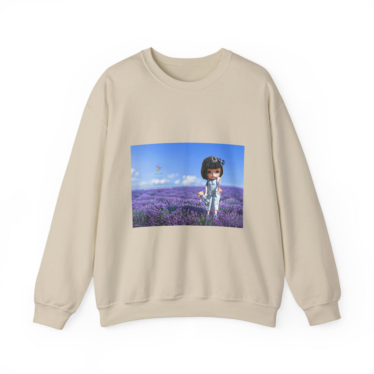 Crewneck Sweatshirt — Girl in Lavender Field Photo Print