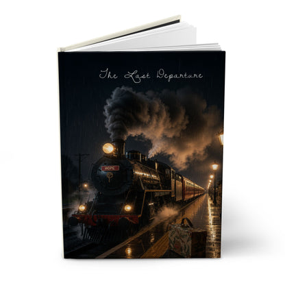 Train Station Steam Hardcover Journal — 'The Last Departure' Matte Notebook for Travel Writing & Vintage-Inspired Notes