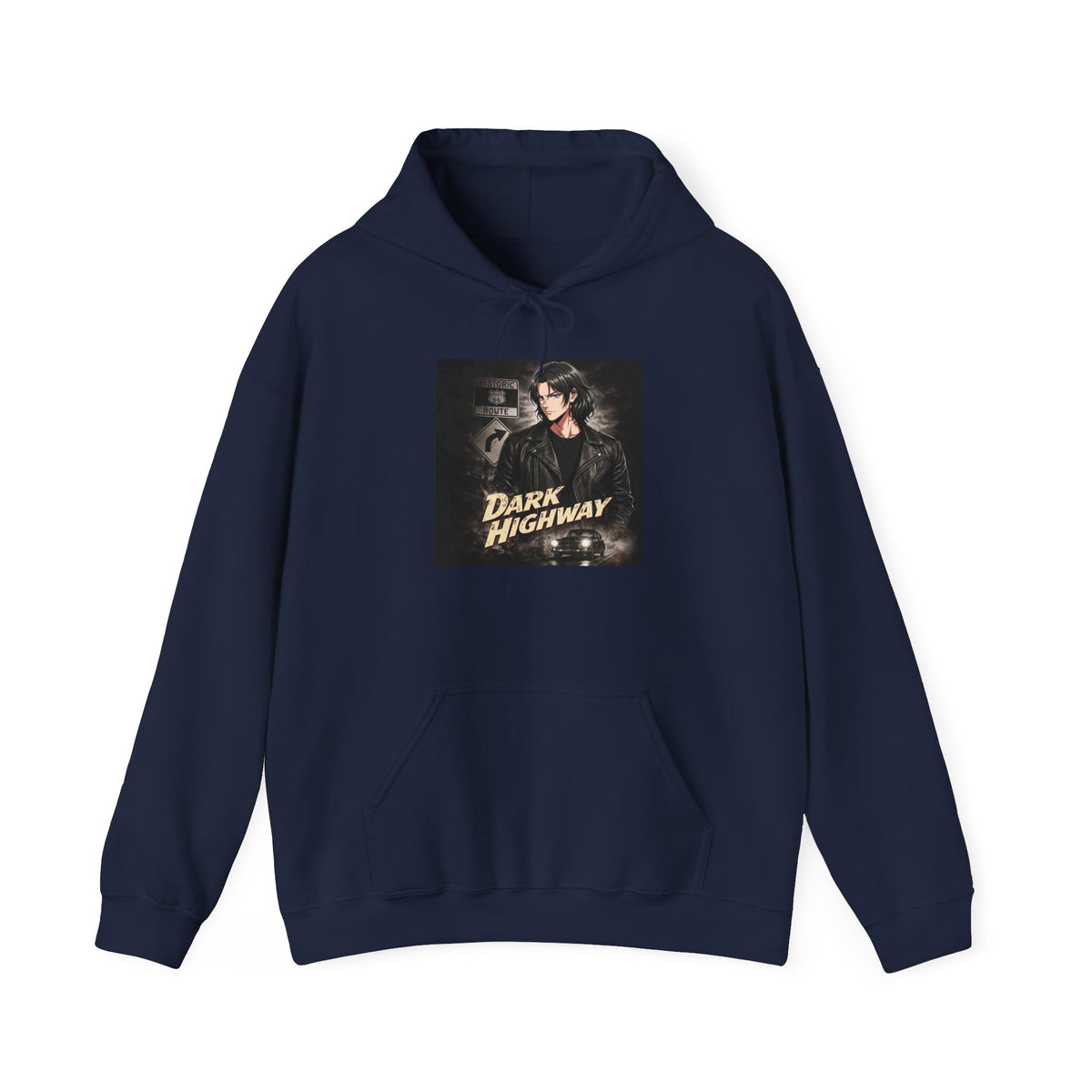 Dark Highway Hoodie - Retro Road Trip Vintage Graphic Sweatshirt