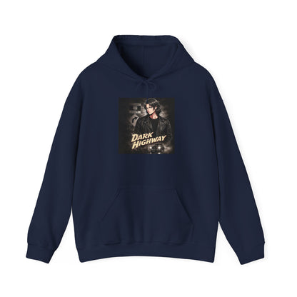 Dark Highway Hoodie - Retro Road Trip Vintage Graphic Sweatshirt