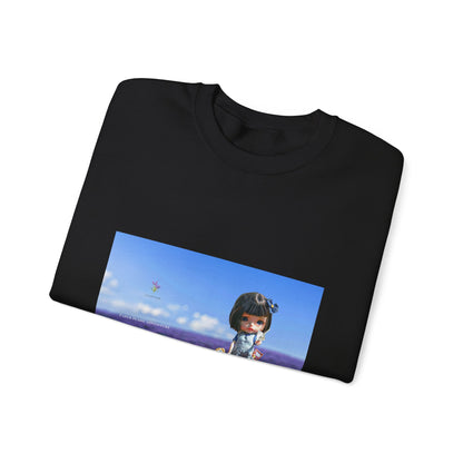 Crewneck Sweatshirt — Girl in Lavender Field Photo Print
