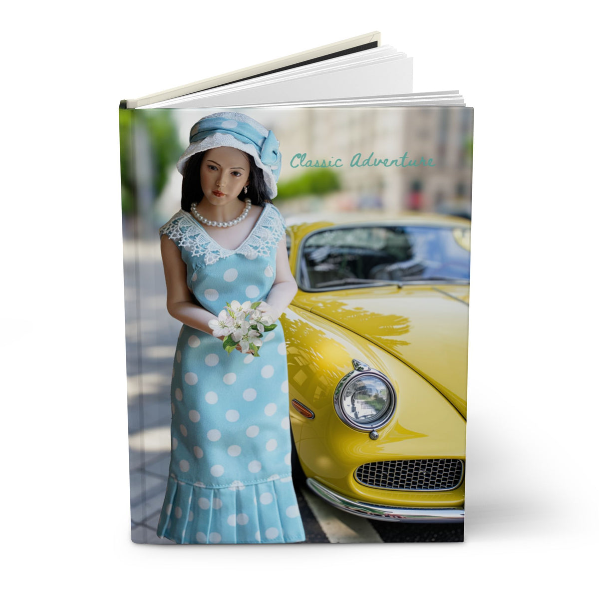 Vintage Polka Dot Lady Journal — 'Aimee Adrienne' Hardcover Notebook