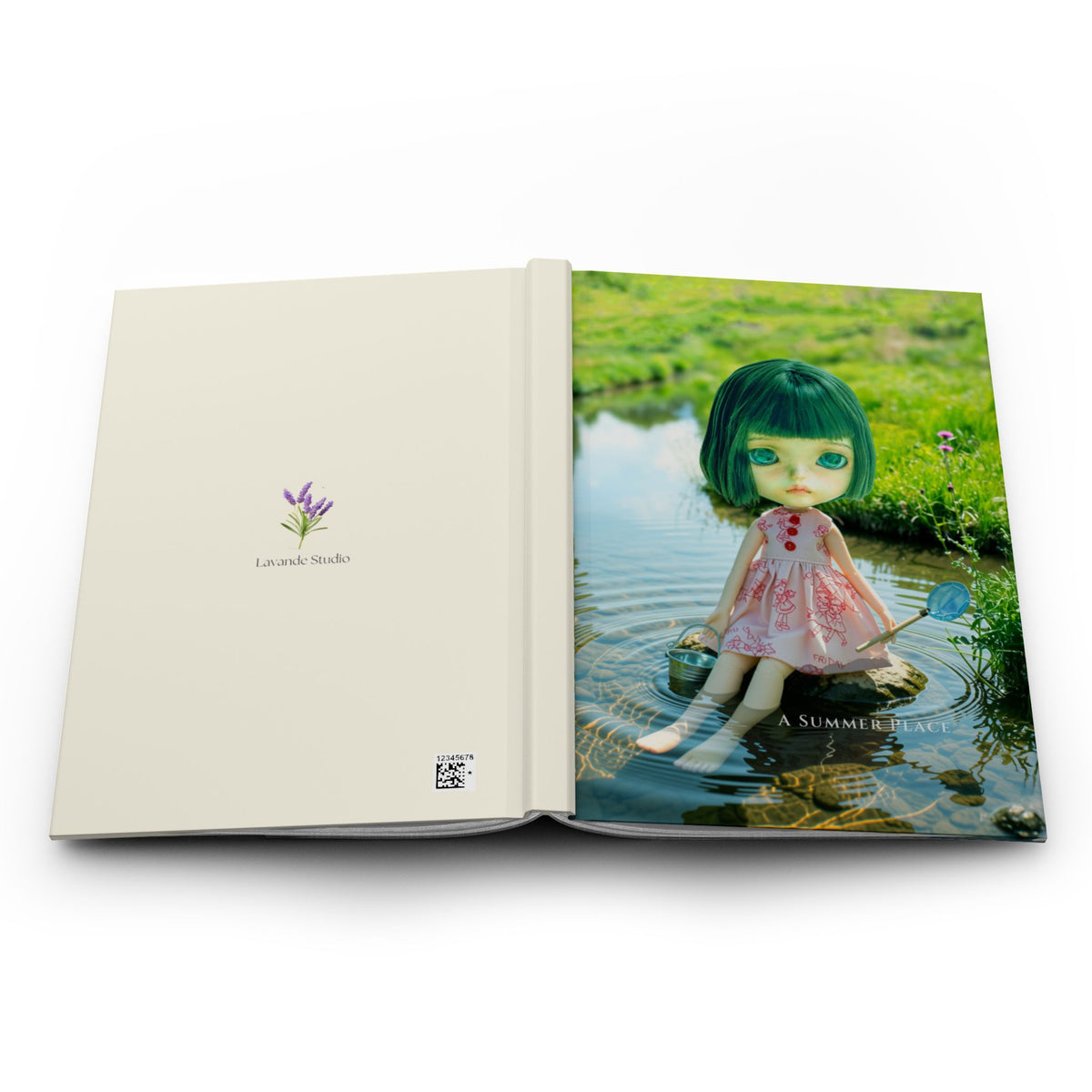 Doll in Meadow Hardcover Journal — A Summer Heart Matte Notebook