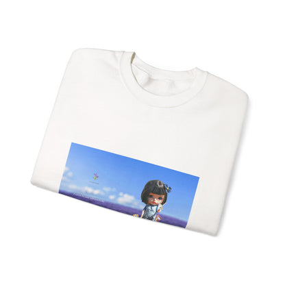 Crewneck Sweatshirt — Girl in Lavender Field Photo Print