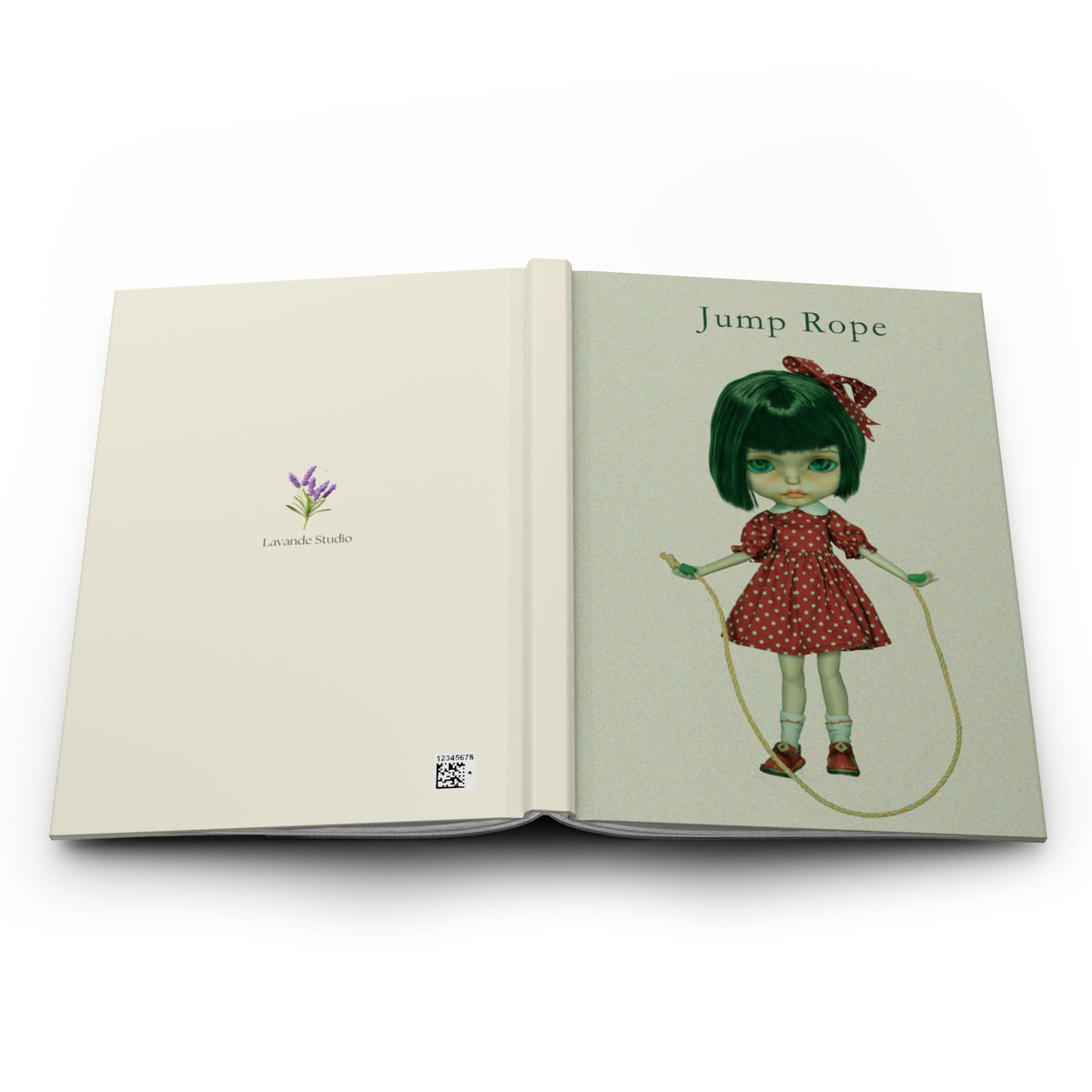 Jump Rope Hardcover Journal — Vintage Girl Illustration Blank Notebook