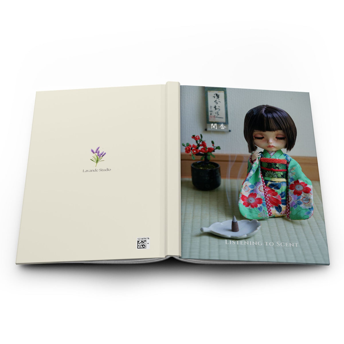 Doll in Kimono Hardcover Journal — Japanese Tatami Room Photo Notebook