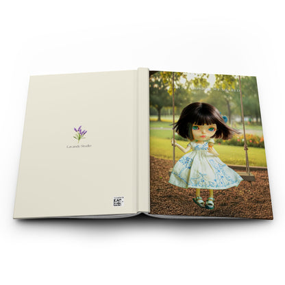 Doll Park Swing Hardcover Journal — Vintage Cute Doll Art Notebook