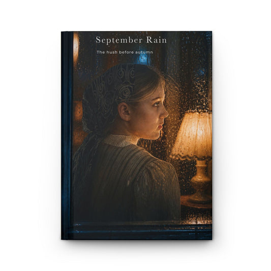 September Rain Hardcover Journal — Moody Vintage Portrait Notebook