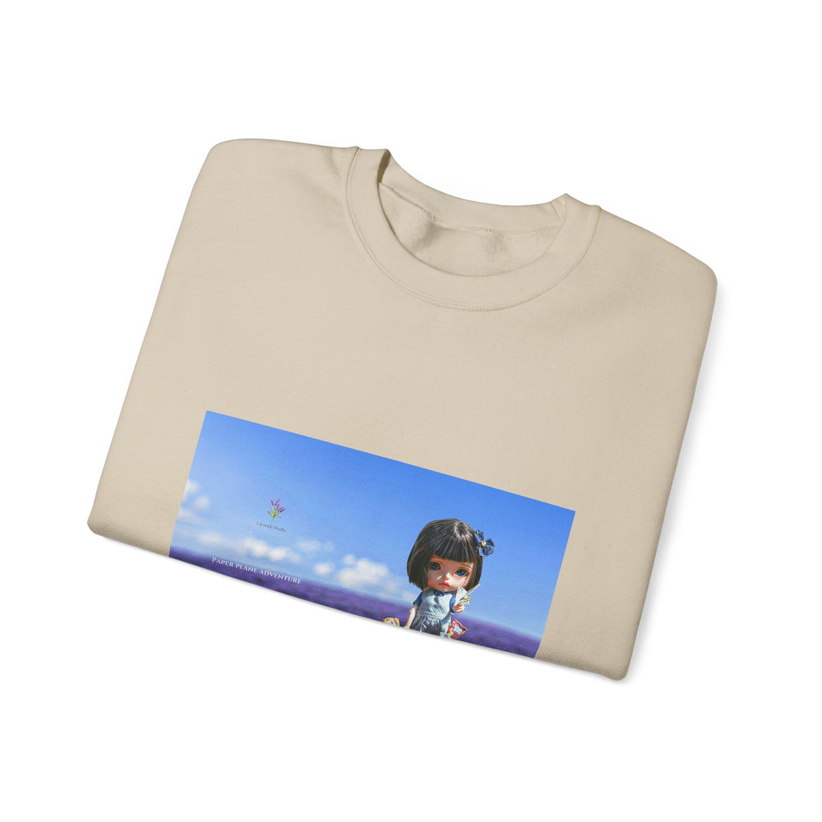 Crewneck Sweatshirt — Girl in Lavender Field Photo Print