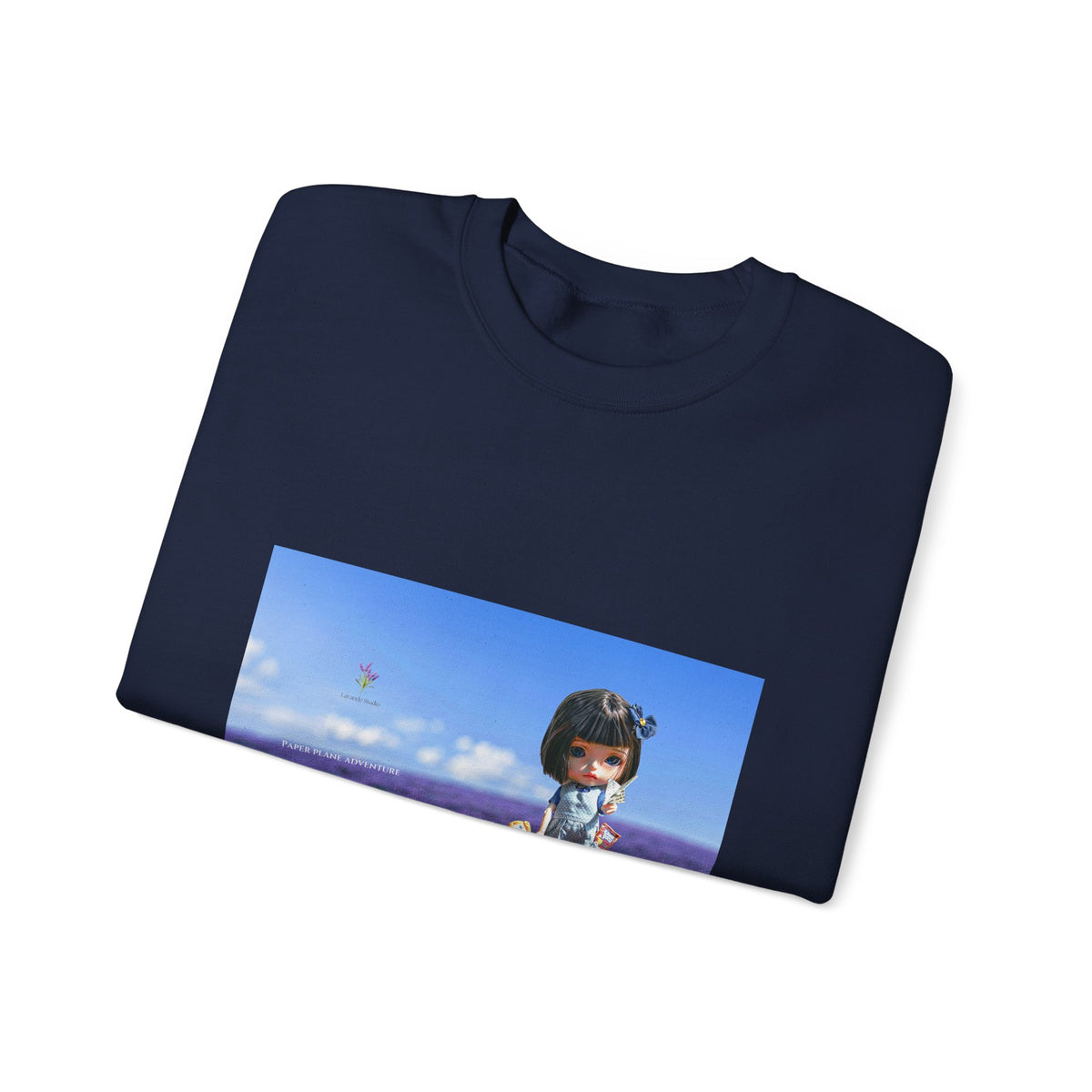 Crewneck Sweatshirt — Girl in Lavender Field Photo Print