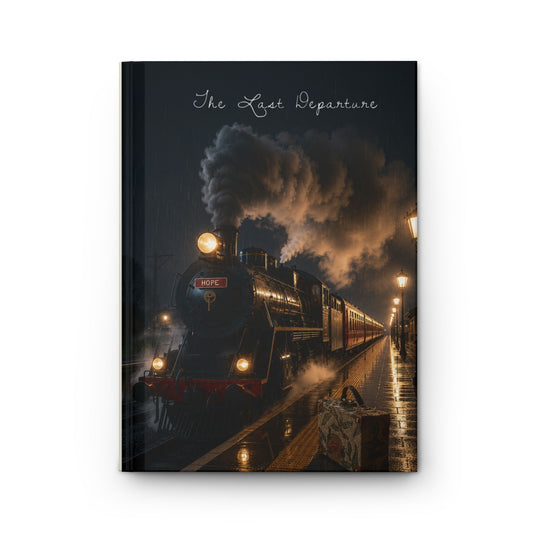 Train Station Steam Hardcover Journal — 'The Last Departure' Matte Notebook for Travel Writing & Vintage-Inspired Notes