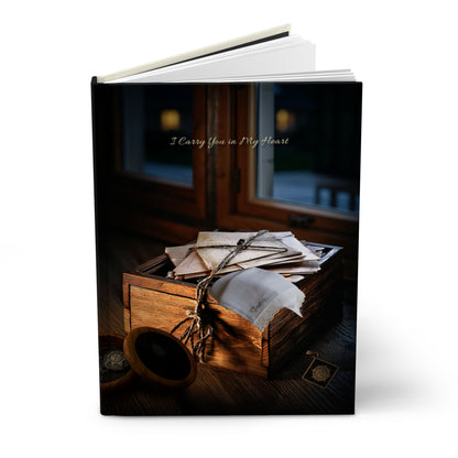 Vintage Letterbox Hardcover Journal — "I Carry You in My Heart" Matte Notebook