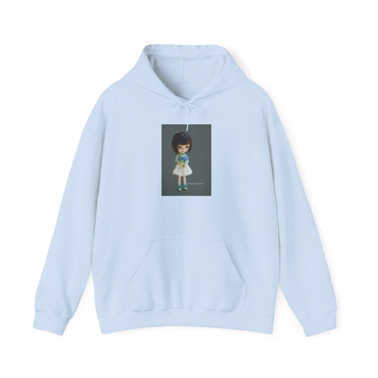 Doll Portrait Hoodie — Cute Vintage Doll-Style Illustration Sweatshirt