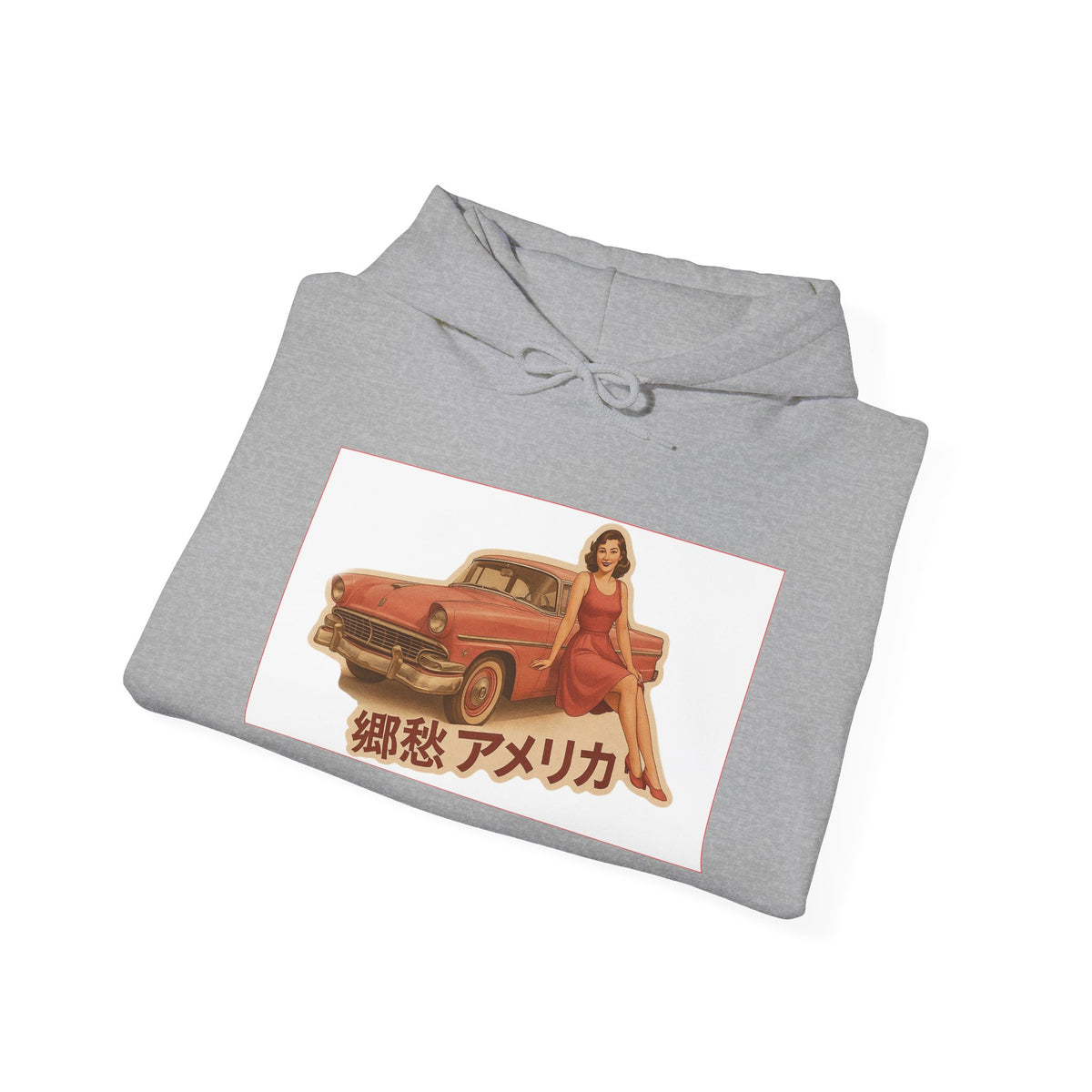 Retro Pinup Car Hoodie – 郷愁アメリカ' Vintage Pinup Sweatshirt
