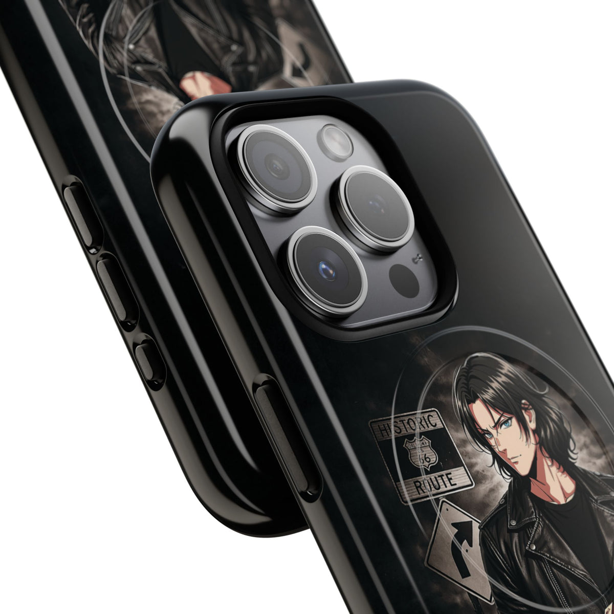 Dark Highway Phone Case — Moody Anime Leather-Jacket Design, Tough Magnetic Protection