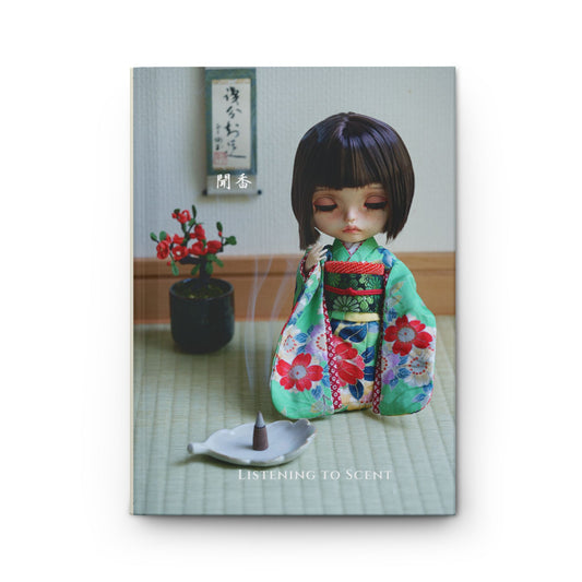 Doll in Kimono Hardcover Journal — Japanese Tatami Room Photo Notebook