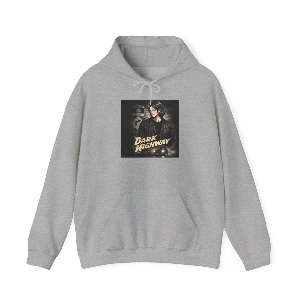 Dark Highway Hoodie - Retro Road Trip Vintage Graphic Sweatshirt