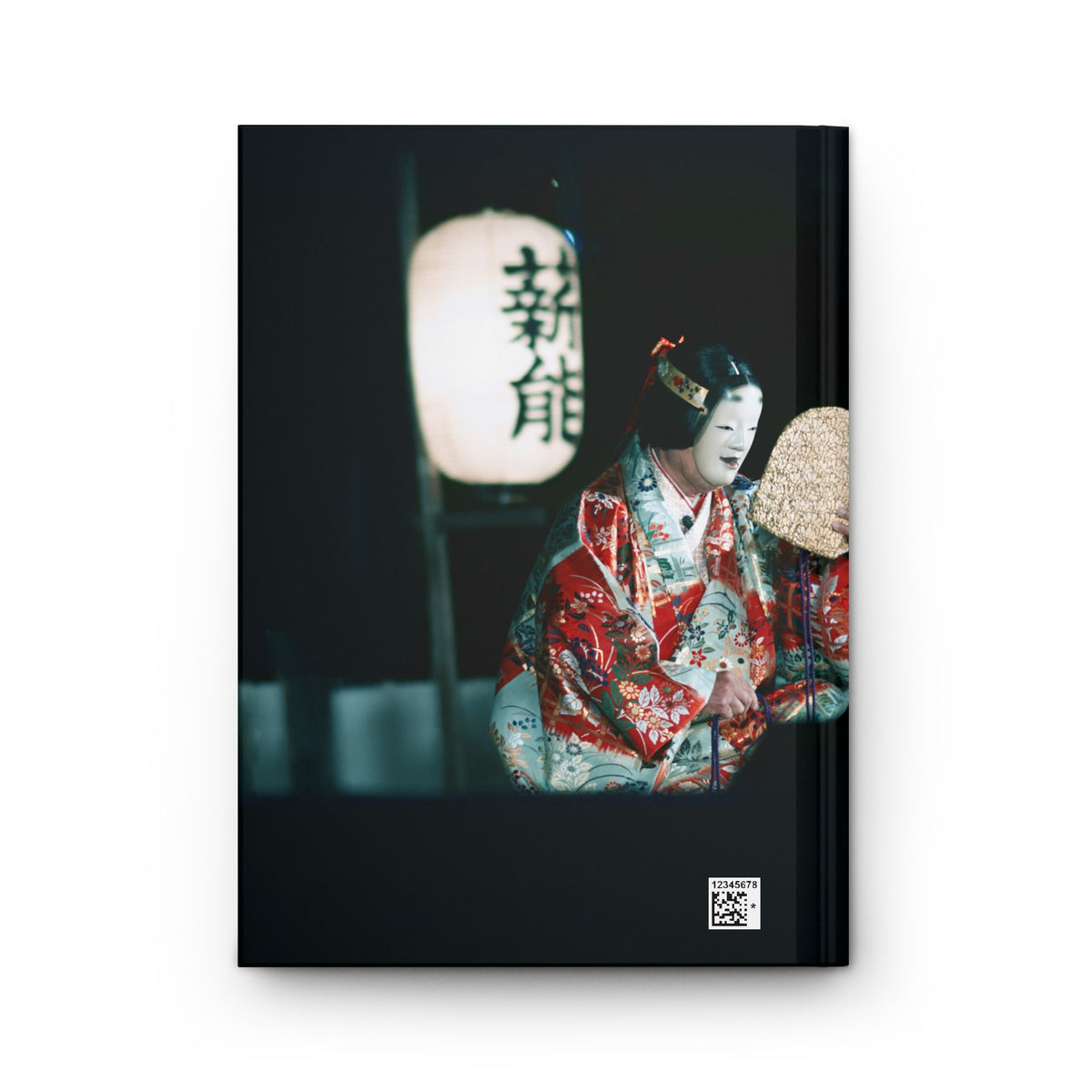 Behind the Smile Hardcover Journal — Japanese Noh Mask Aesthetic Notebook