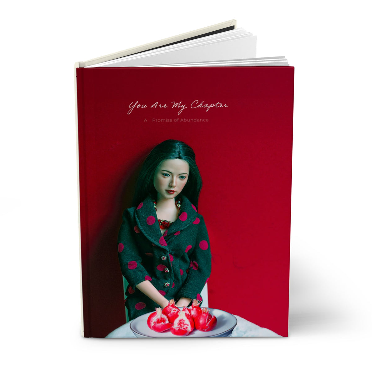 You Are My Chapter" Hardcover Journal — Aesthetic Red Portrait Notebook for Personal Writing