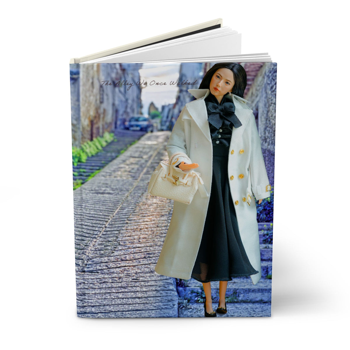 Hardcover Journal — Vintage Parisian Woman Street Scene Notebook
