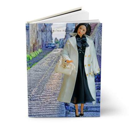 Hardcover Journal — Vintage Parisian Woman Street Scene Notebook