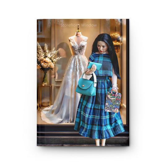 Fashionista Hardcover Journal — Chic Window‑Shopping Cover, Blank Matte Notebook for Style Lovers