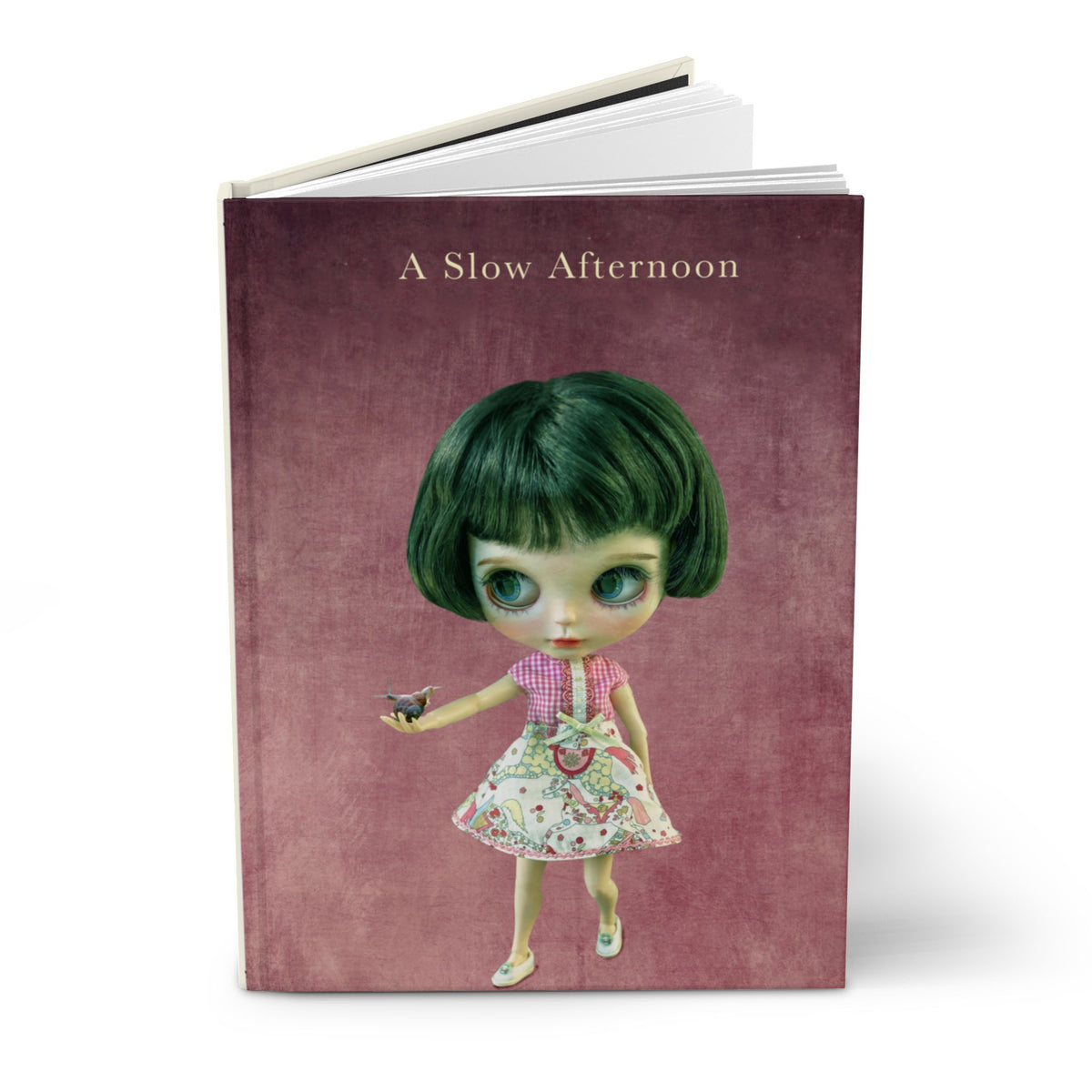 A Slow Afternoon Hardcover Journal — Cute Doll Art Notebook for Writing & Gifts