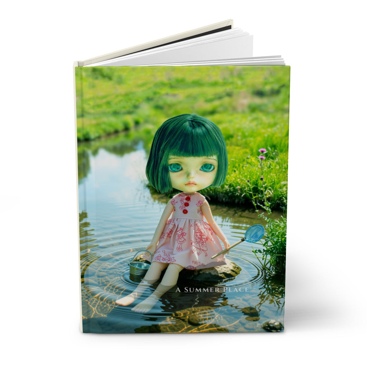 Doll in Meadow Hardcover Journal — A Summer Heart Matte Notebook