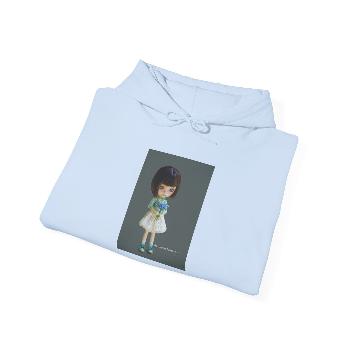 Doll Portrait Hoodie — Cute Vintage Doll-Style Illustration Sweatshirt