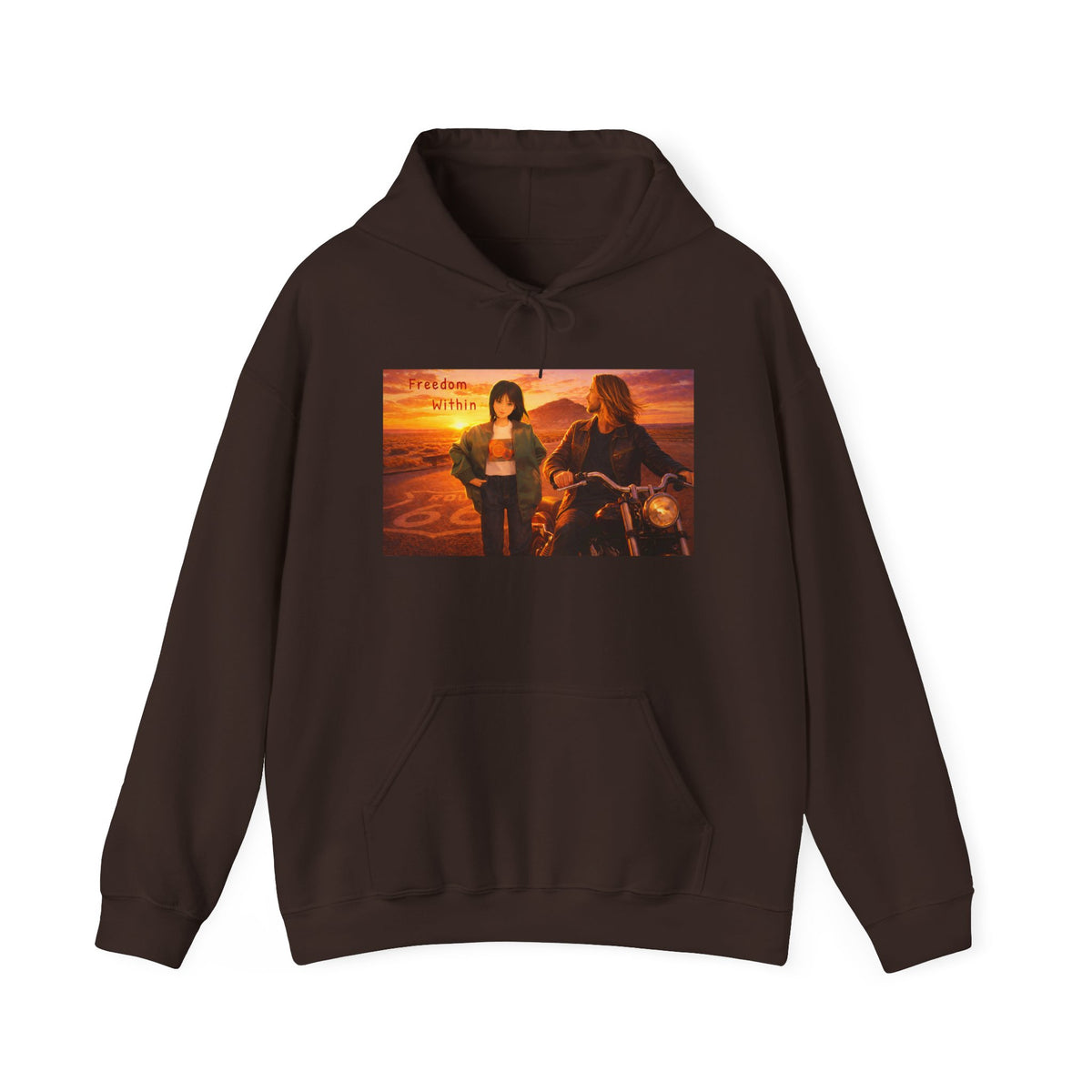 Sunset Riders Hoodie — Vintage Motorcycle Sunset Graphic Sweatshirt
