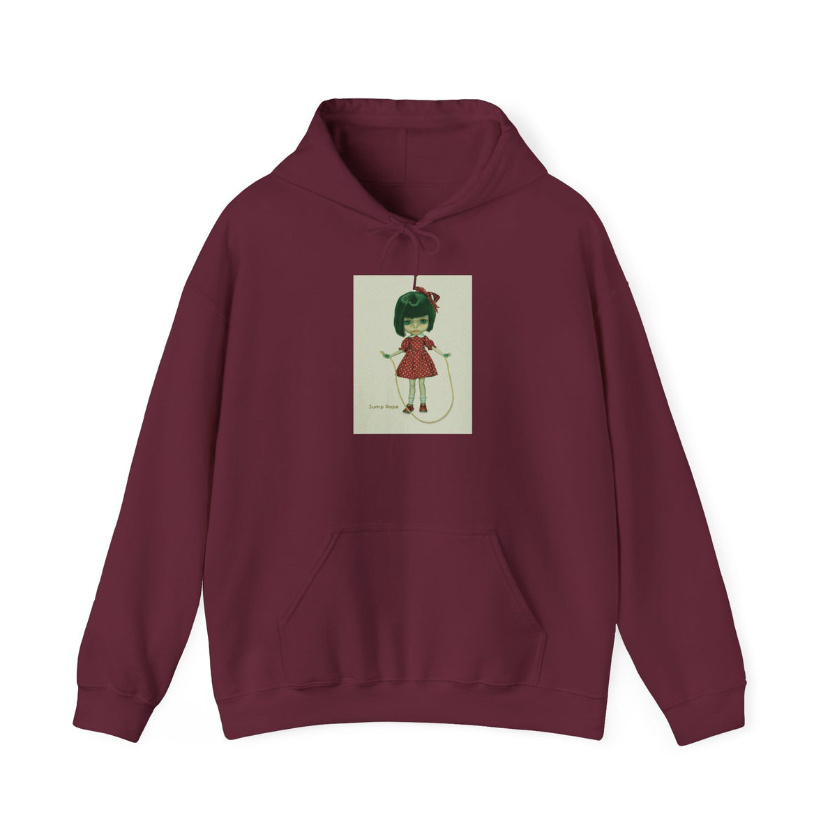 Cute Retro Girl Illustration Hoodie – 'Little Friend' Vintage Doll Graphic