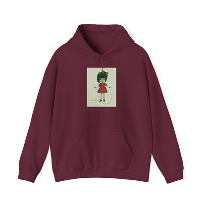 Cute Retro Girl Illustration Hoodie – 'Little Friend' Vintage Doll Graphic