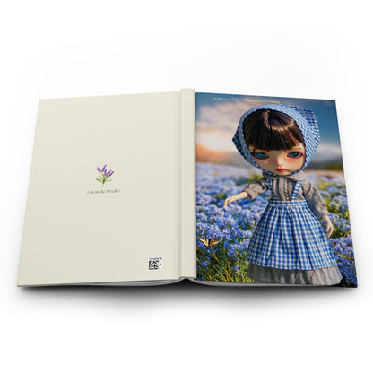 Doll in Blue Gingham Hardcover Journal — Blank Lined Notebook for Doll Collectors & Creative Writing
