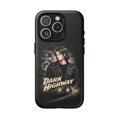 Dark Highway Phone Case — Moody Anime Leather-Jacket Design, Tough Magnetic Protection