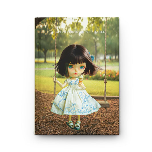Doll Park Swing Hardcover Journal — Vintage Cute Doll Art Notebook