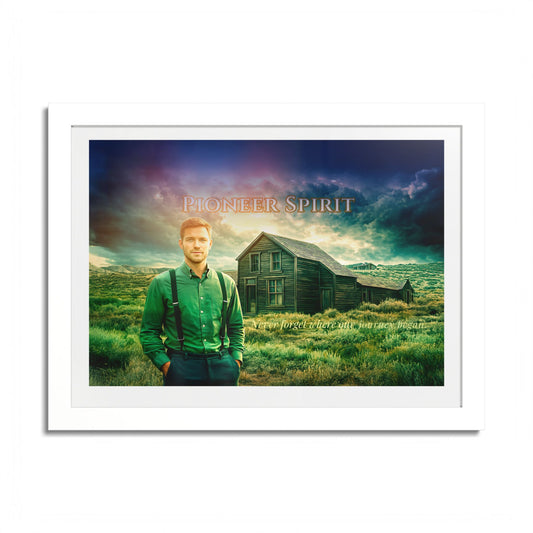 Rustic Manor Framed Poster — "Frontier Spirit" Scenic Wall Art