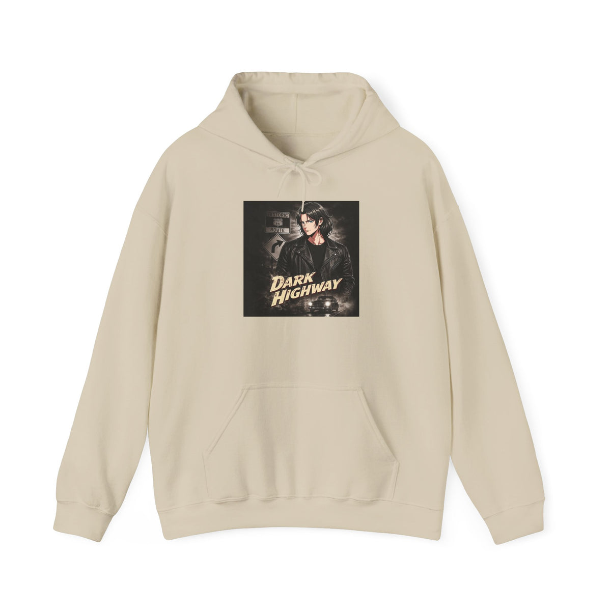 Dark Highway Hoodie - Retro Road Trip Vintage Graphic Sweatshirt