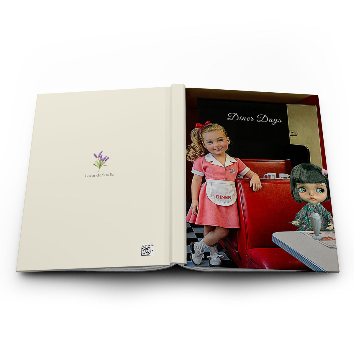 Diner Days Hardcover Journal — Retro 1950s Diner Girl Notebook