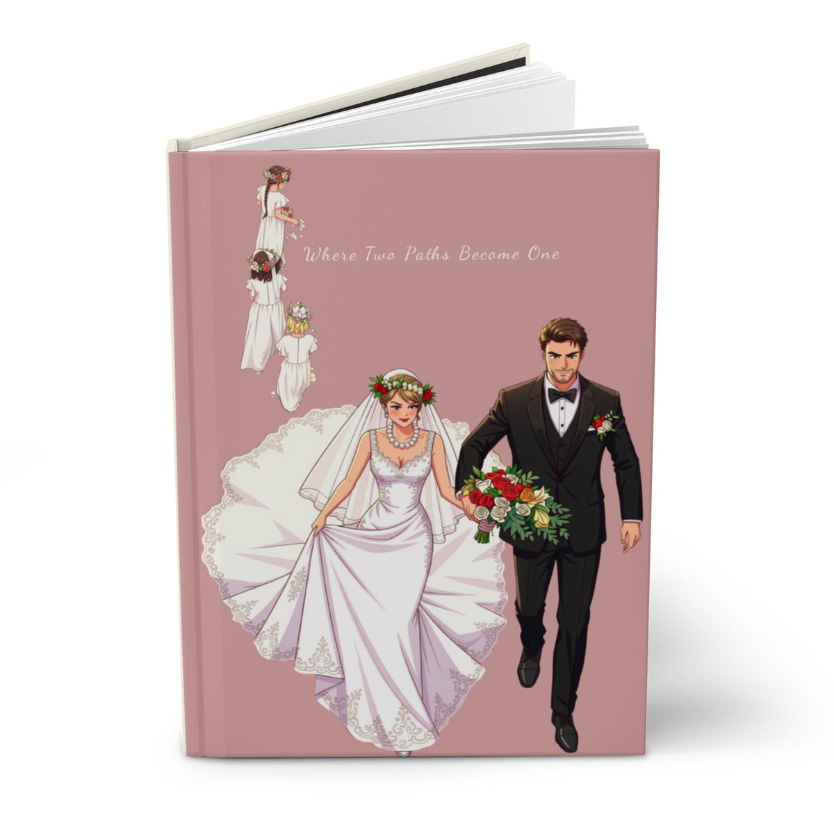 Wedding Couple Hardcover Journal — Bride & Groom Keepsake Notebook