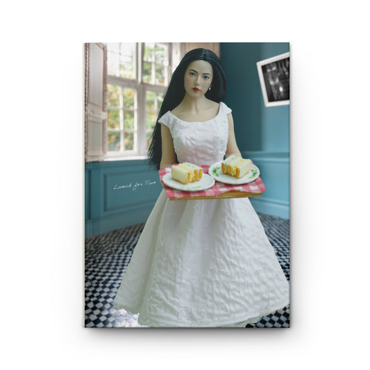 Vintage Doll Lunch for Two  Hardcover Journal — Blank Matte Notebook for Notes & Sketches