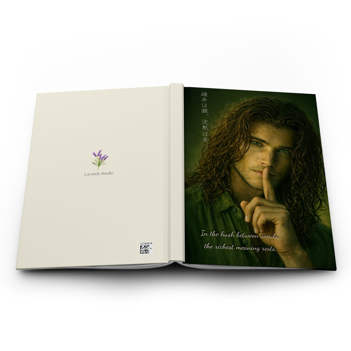 Hardcover Journal — Romantic Secret Hush Portrait Notebook (’In the hush between words…’)