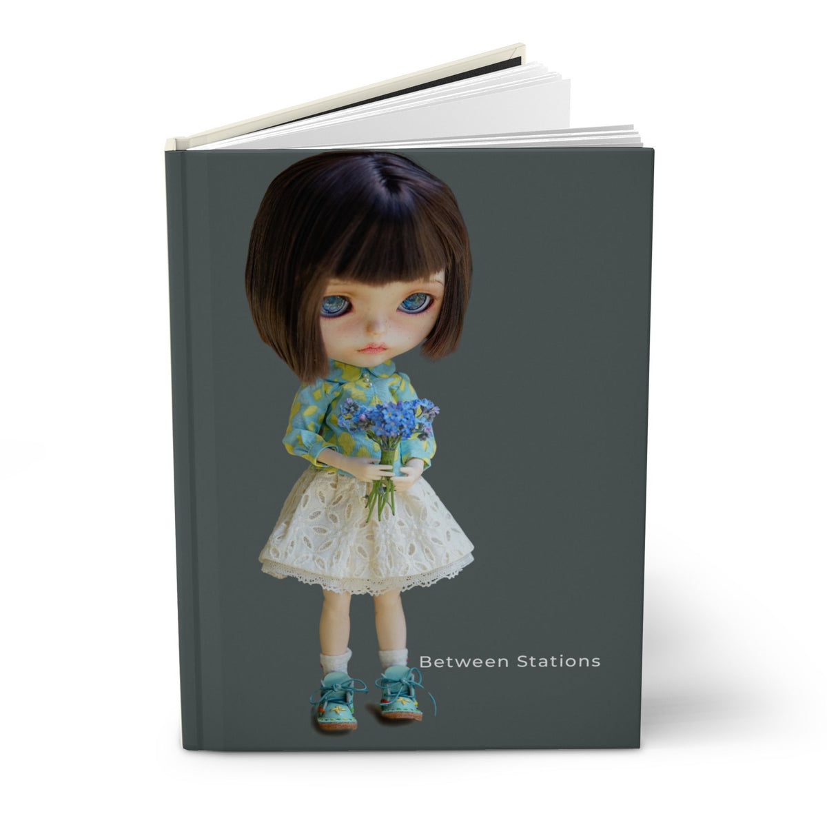 Doll Hardcover Journal — 'Between Stations' Matte Notebook for Doll Lovers & Creative Writing
