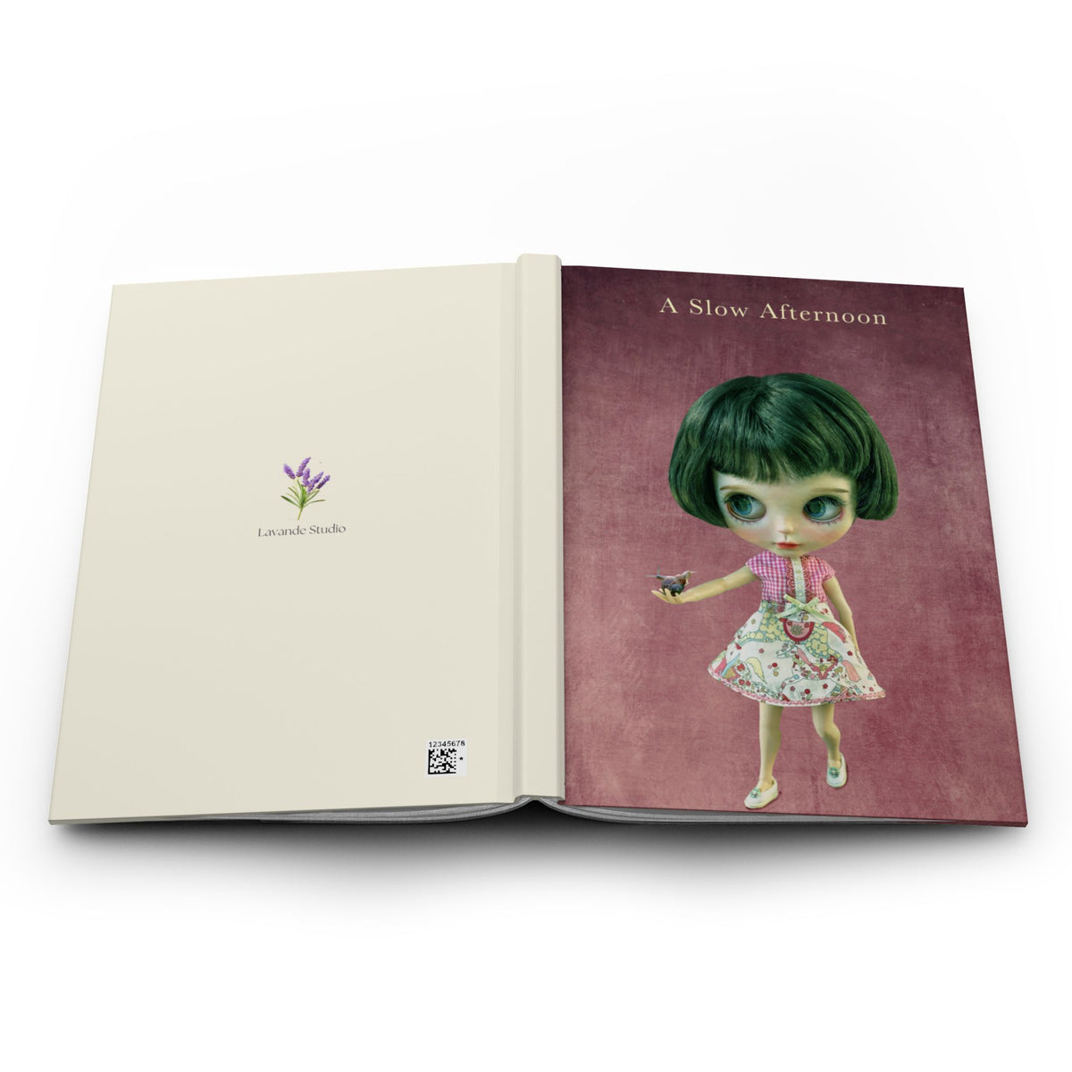 A Slow Afternoon Hardcover Journal — Cute Doll Art Notebook for Writing & Gifts
