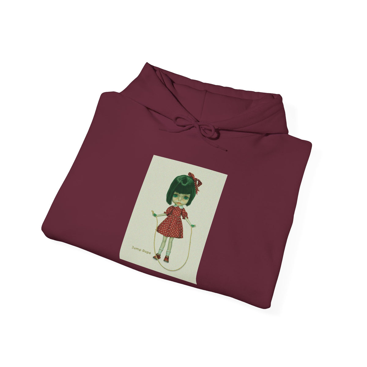 Cute Retro Girl Illustration Hoodie – 'Little Friend' Vintage Doll Graphic