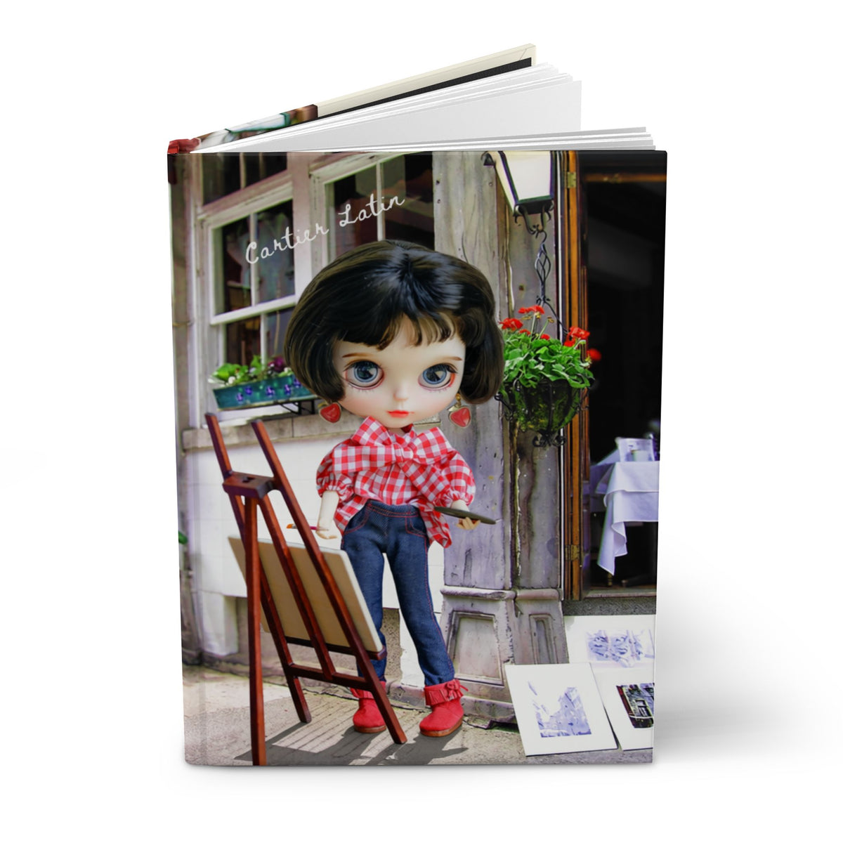 Artist Doll Montreal  Cafe Hardcover Journal — Little Painter Notebook