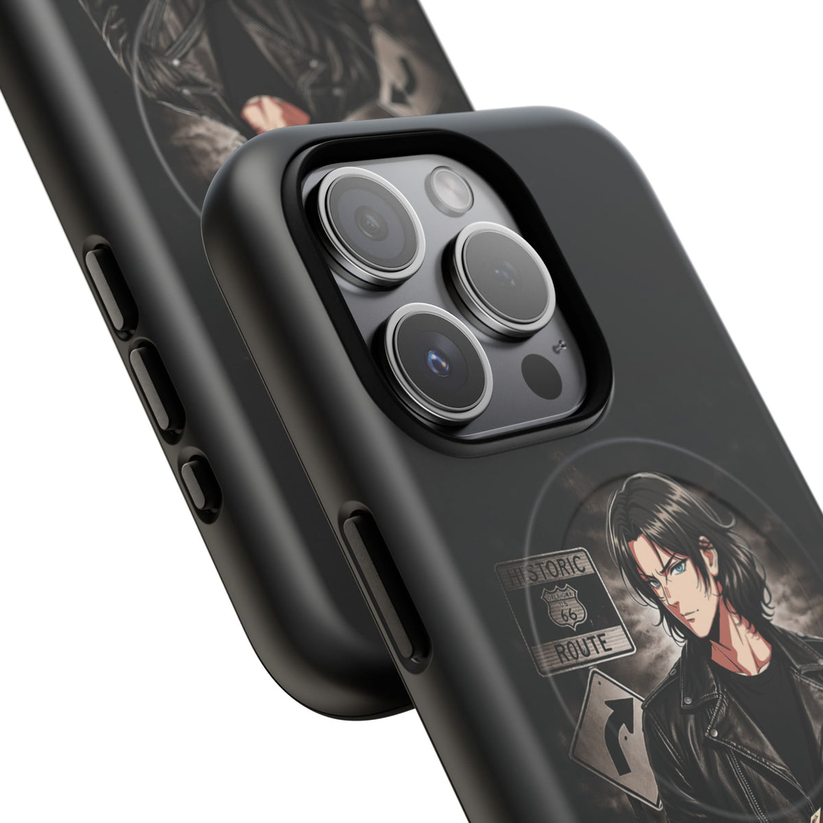 Dark Highway Phone Case — Moody Anime Leather-Jacket Design, Tough Magnetic Protection