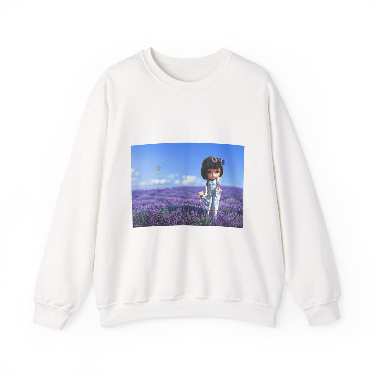 Crewneck Sweatshirt — Girl in Lavender Field Photo Print